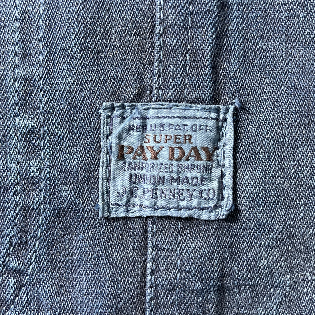 1950s J.C. Penney Co Pay Day Denim Chore Coat - Large