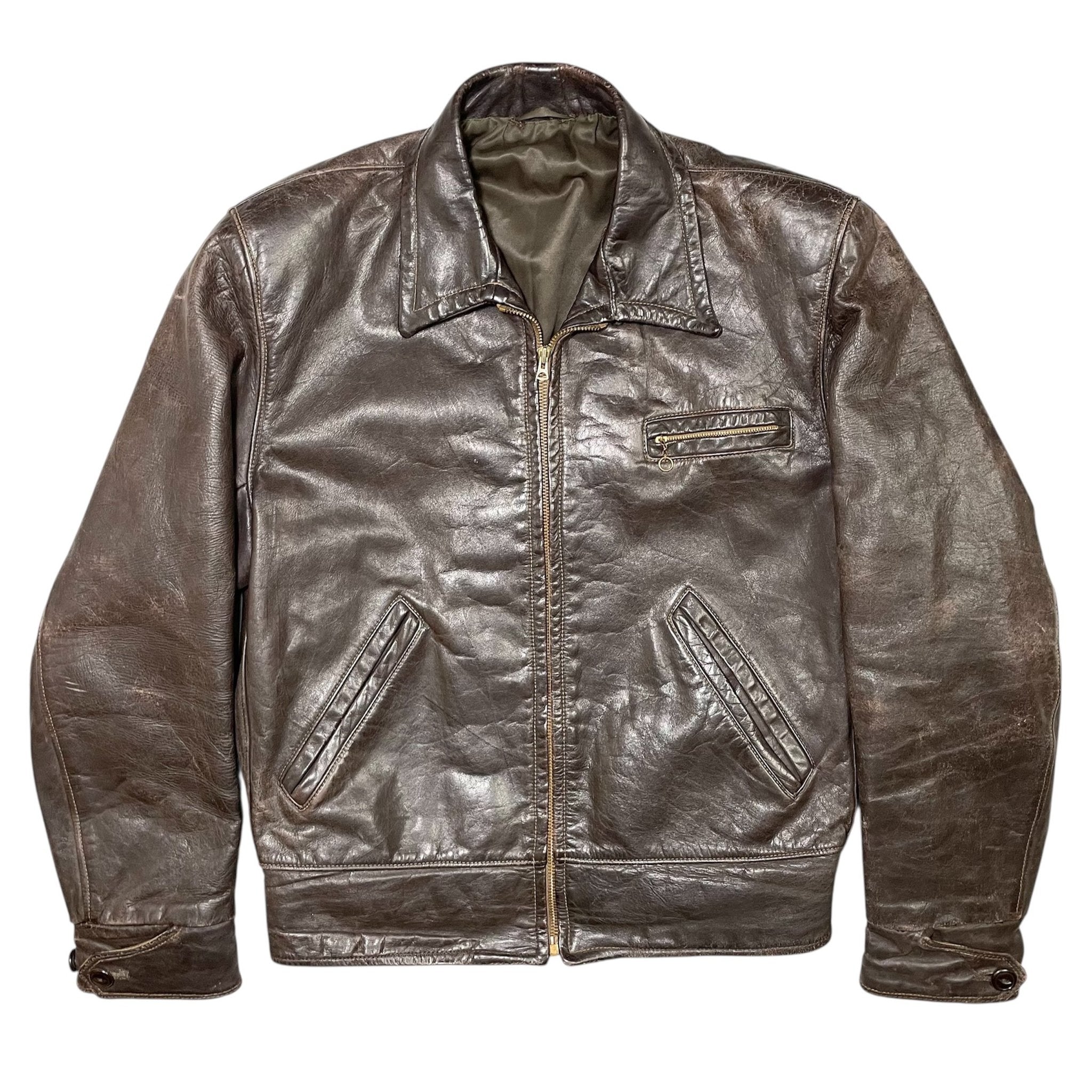 1930s British Leather Jacket - Small