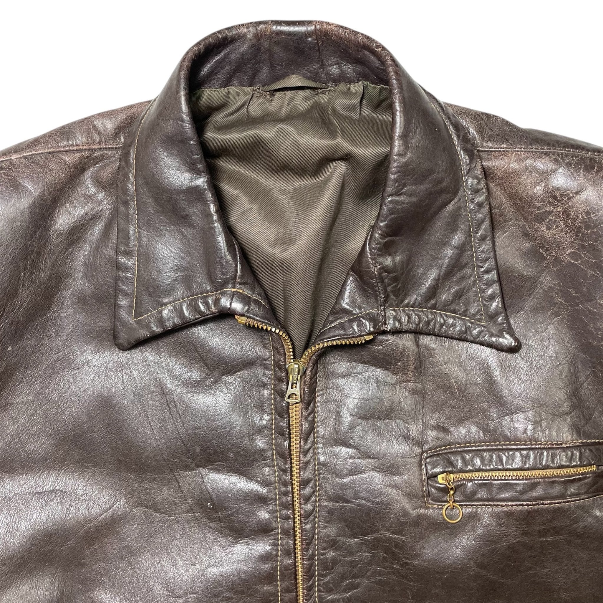 1930s British Leather Jacket - Small