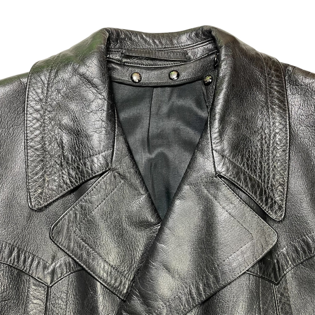 1950s German Motorcycle Leather Coat - Medium