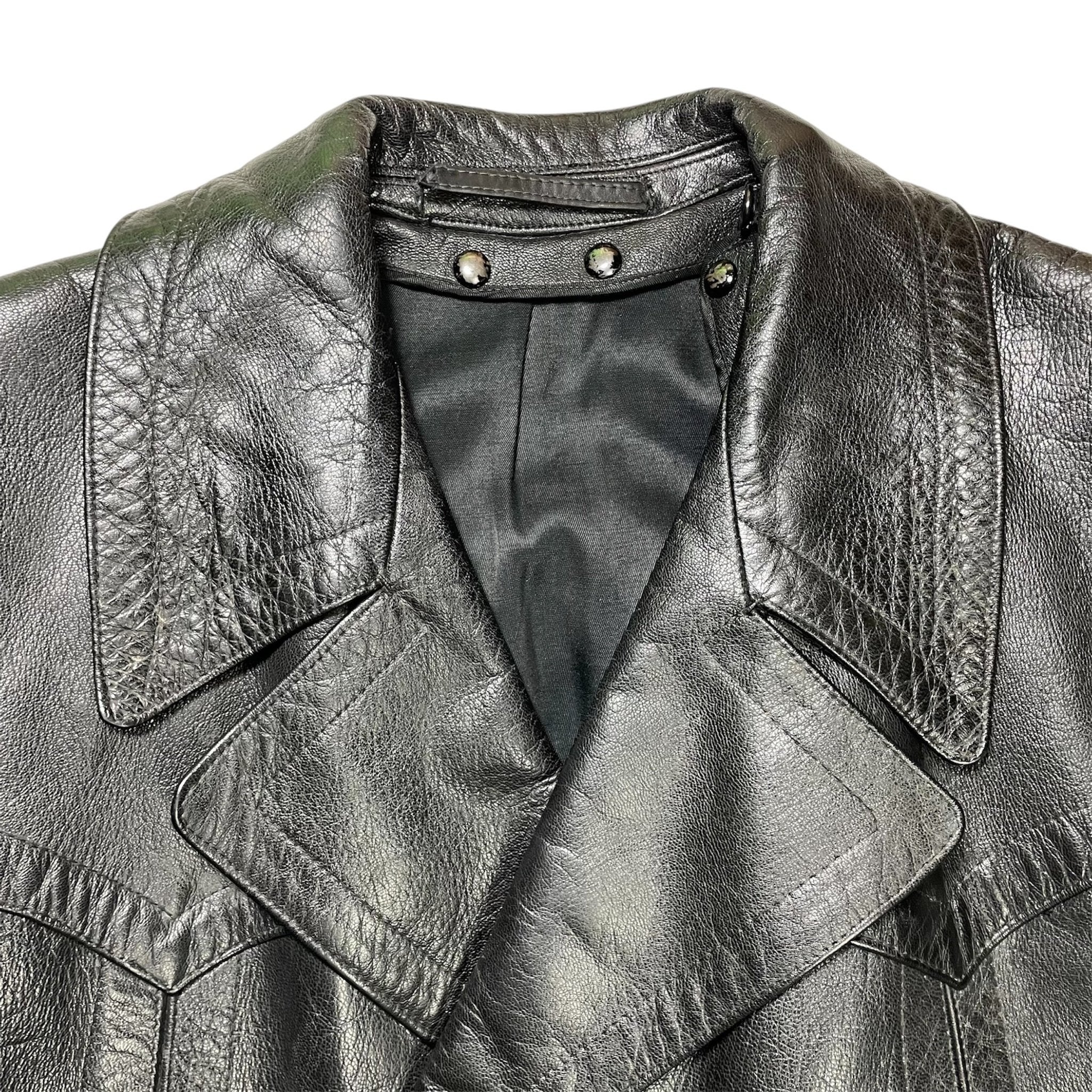 1950s German Motorcycle Leather Coat - Medium