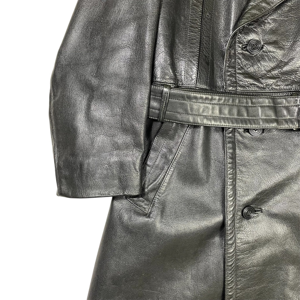 1950s German Motorcycle Leather Coat - Medium