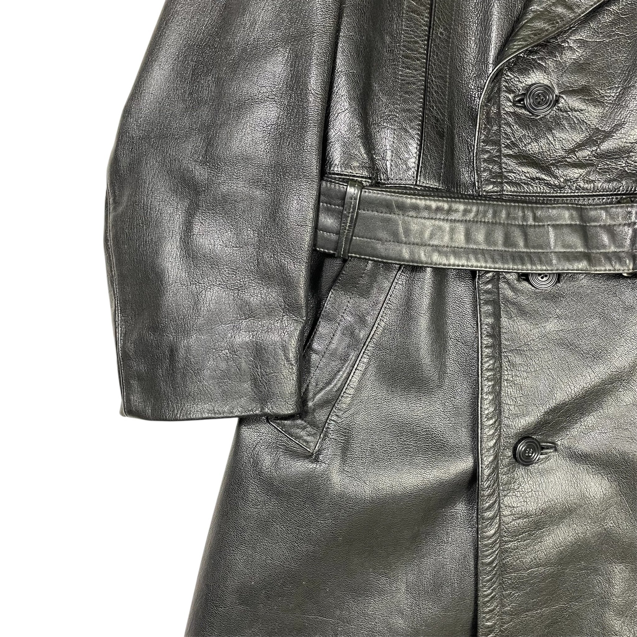 1950s German Motorcycle Leather Coat - Medium