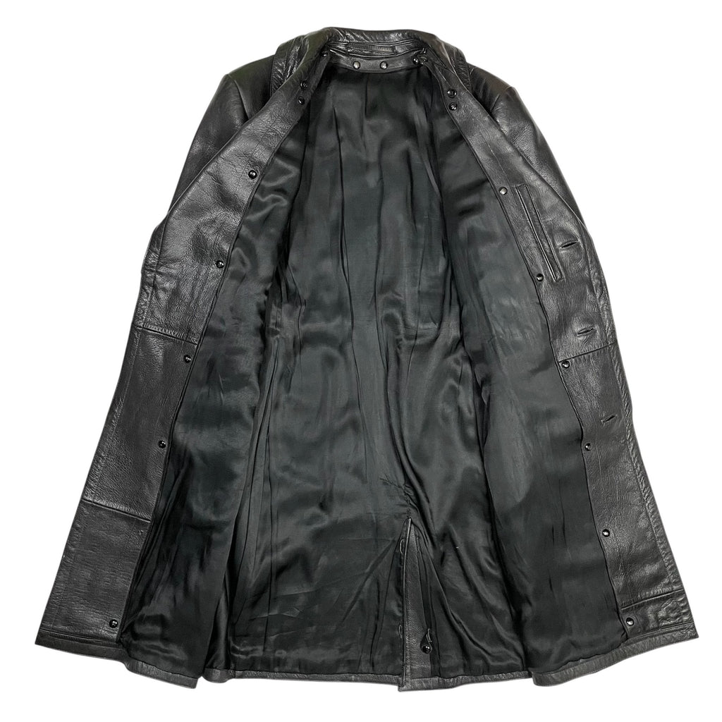 1950s German Motorcycle Leather Coat - Medium