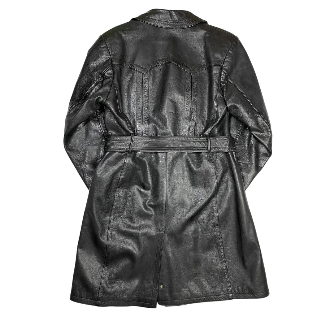 1950s German Motorcycle Leather Coat - Medium