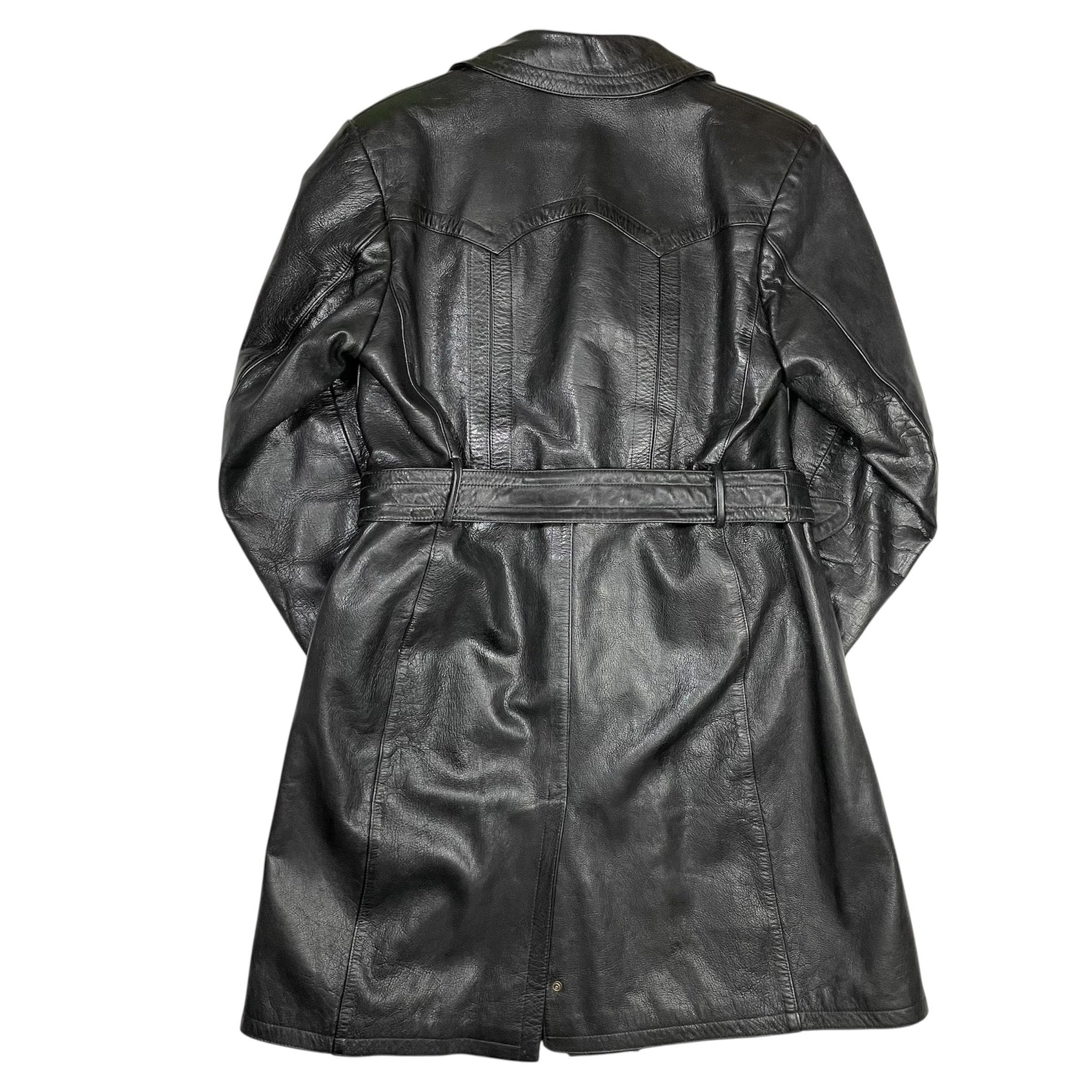 1950s German Motorcycle Leather Coat - Medium