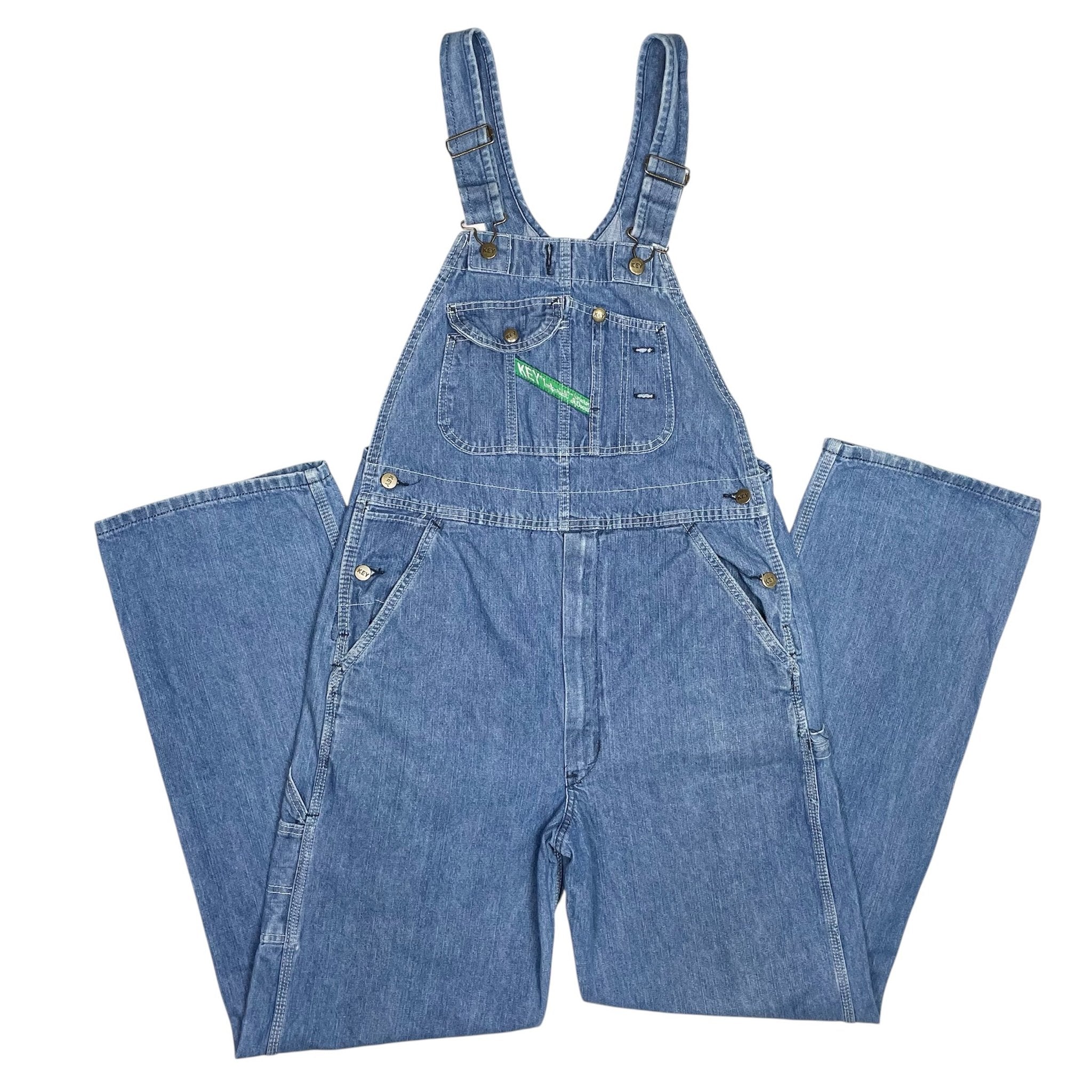1980s Key Denim Dungarees - Large