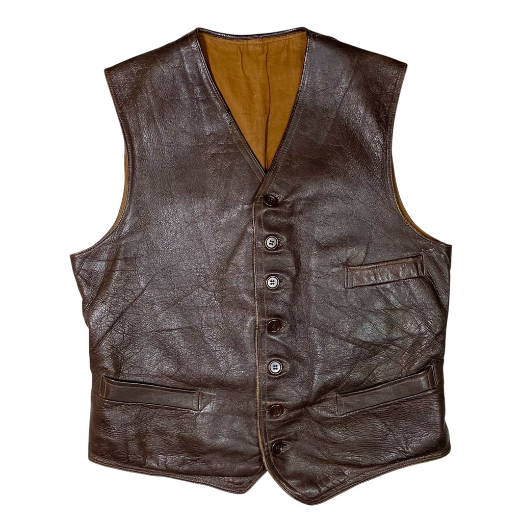 1950s Swedish Goatskin Work Vest - Medium