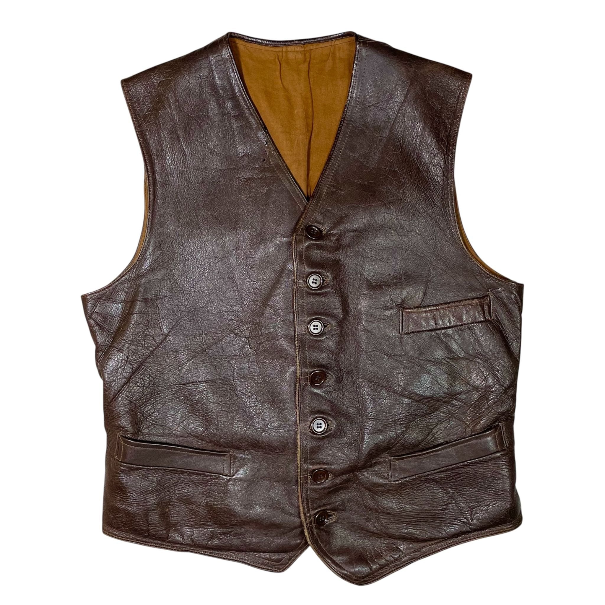 1950s Swedish Goatskin Work Vest - Medium