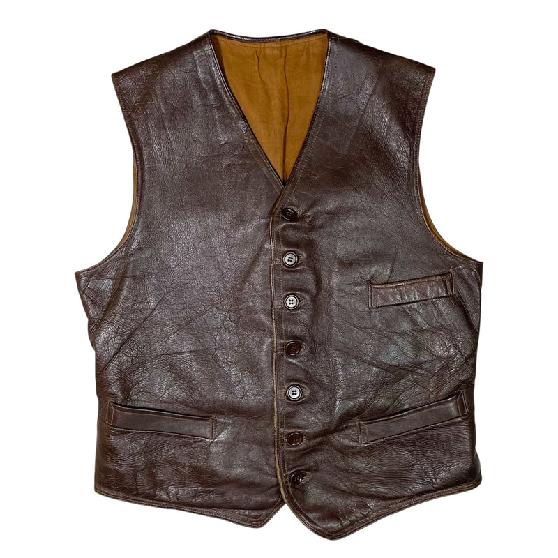 1950s Swedish Goatskin Work Vest - Medium
