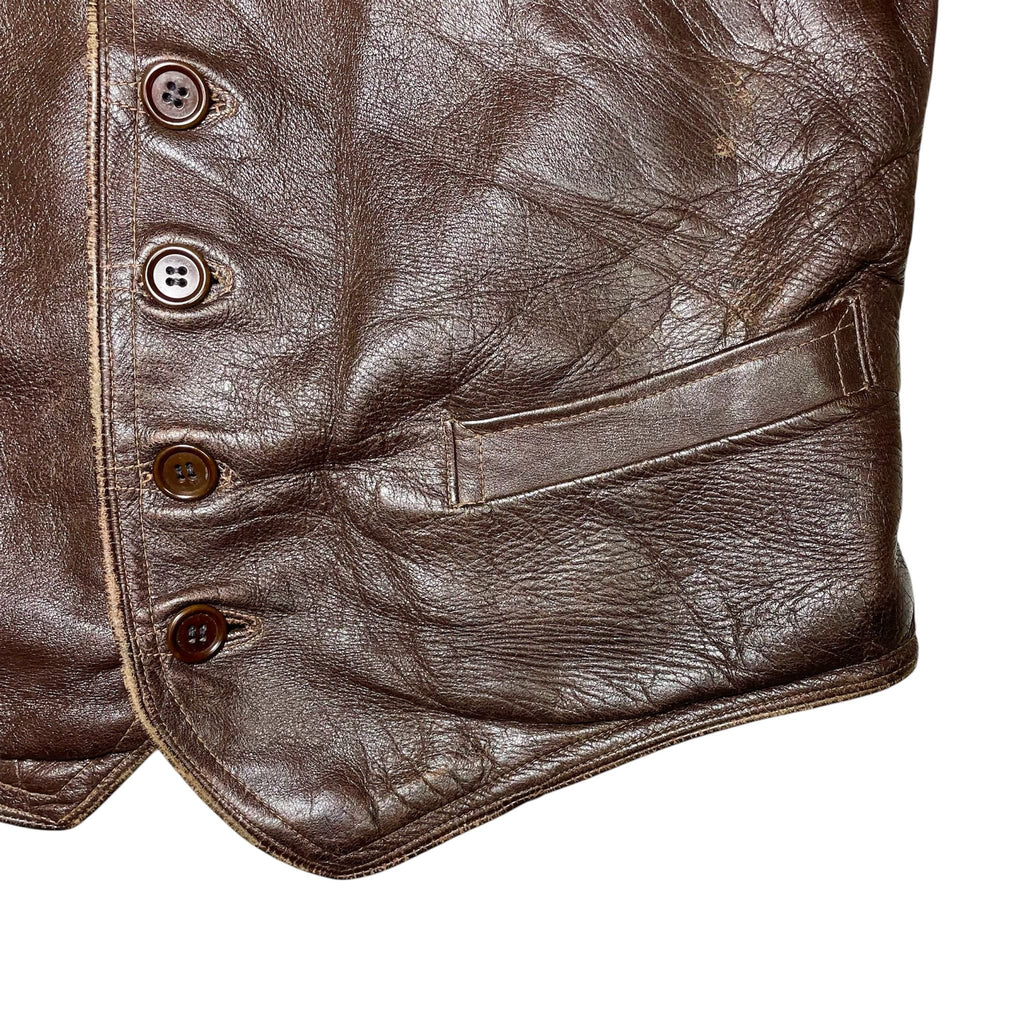1950s Swedish Goatskin Work Vest - Medium