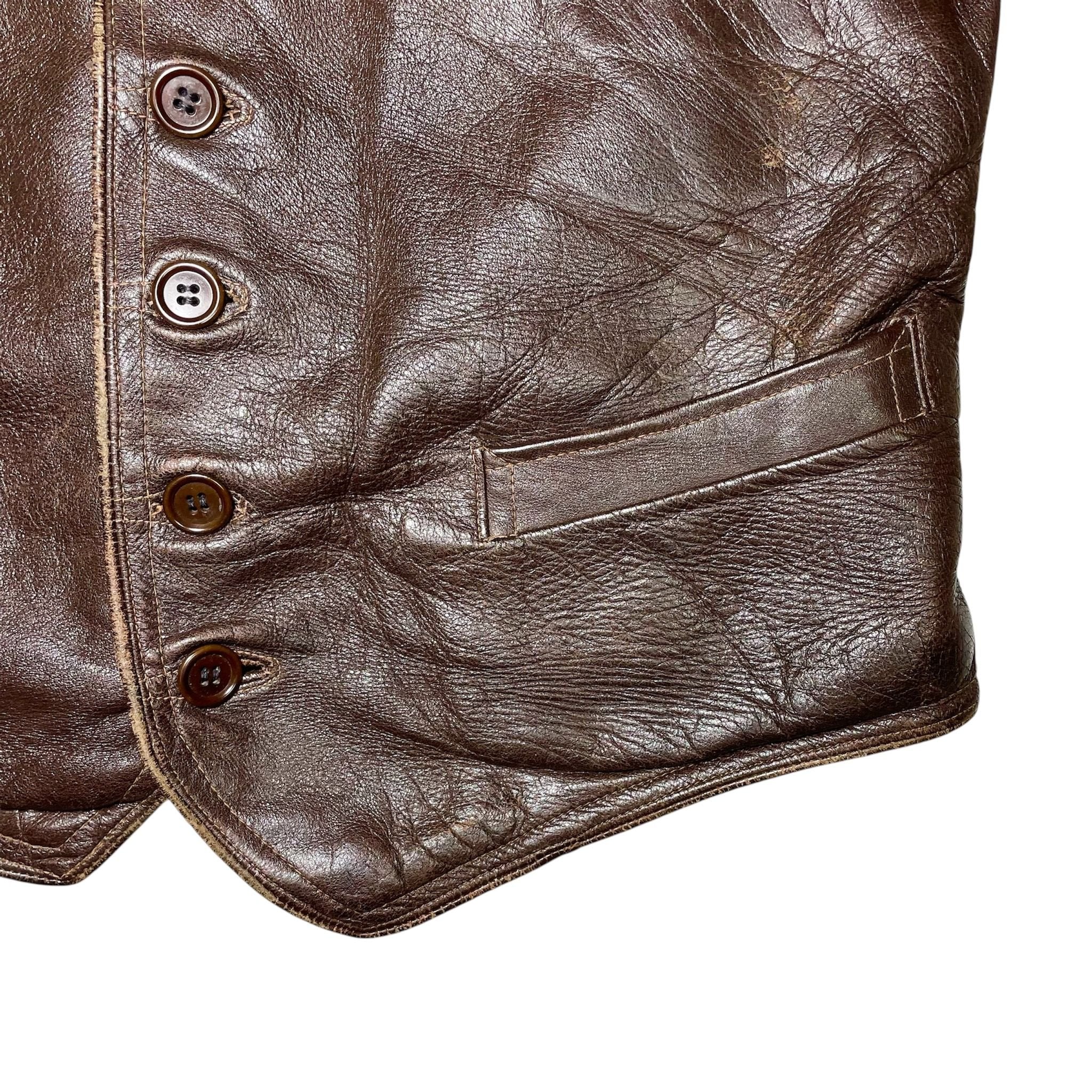 1950s Swedish Goatskin Work Vest - Medium