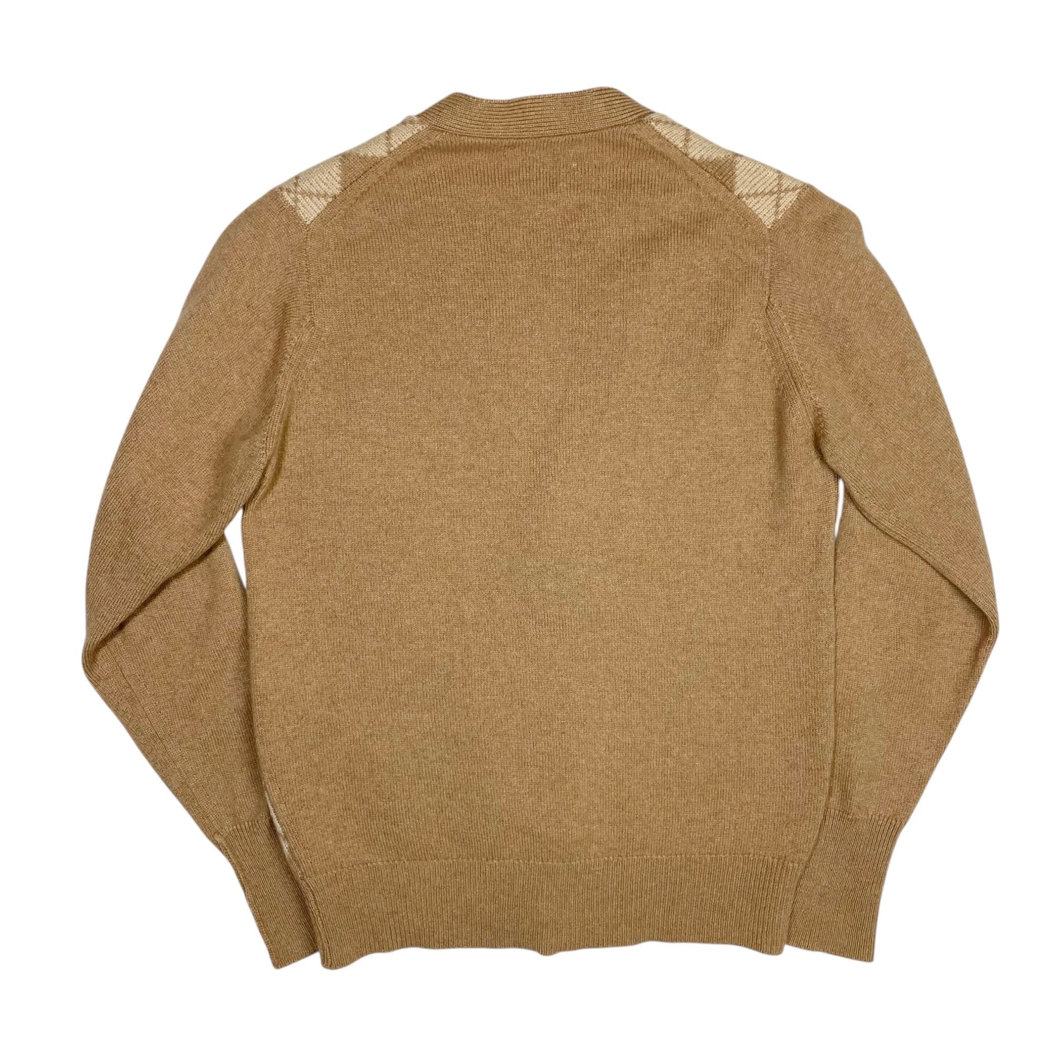 1970s S. Fisher Argyle Knit Cardigan - Small