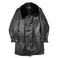 1940s Swedish Navy Goatskin Leather Coat - Large