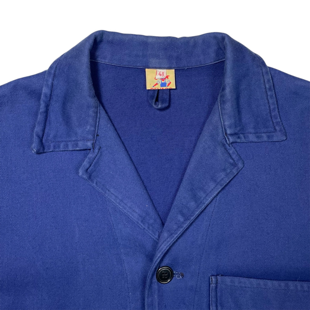 1960s Blue Moleskin Work Jacket by Gevaco - Medium