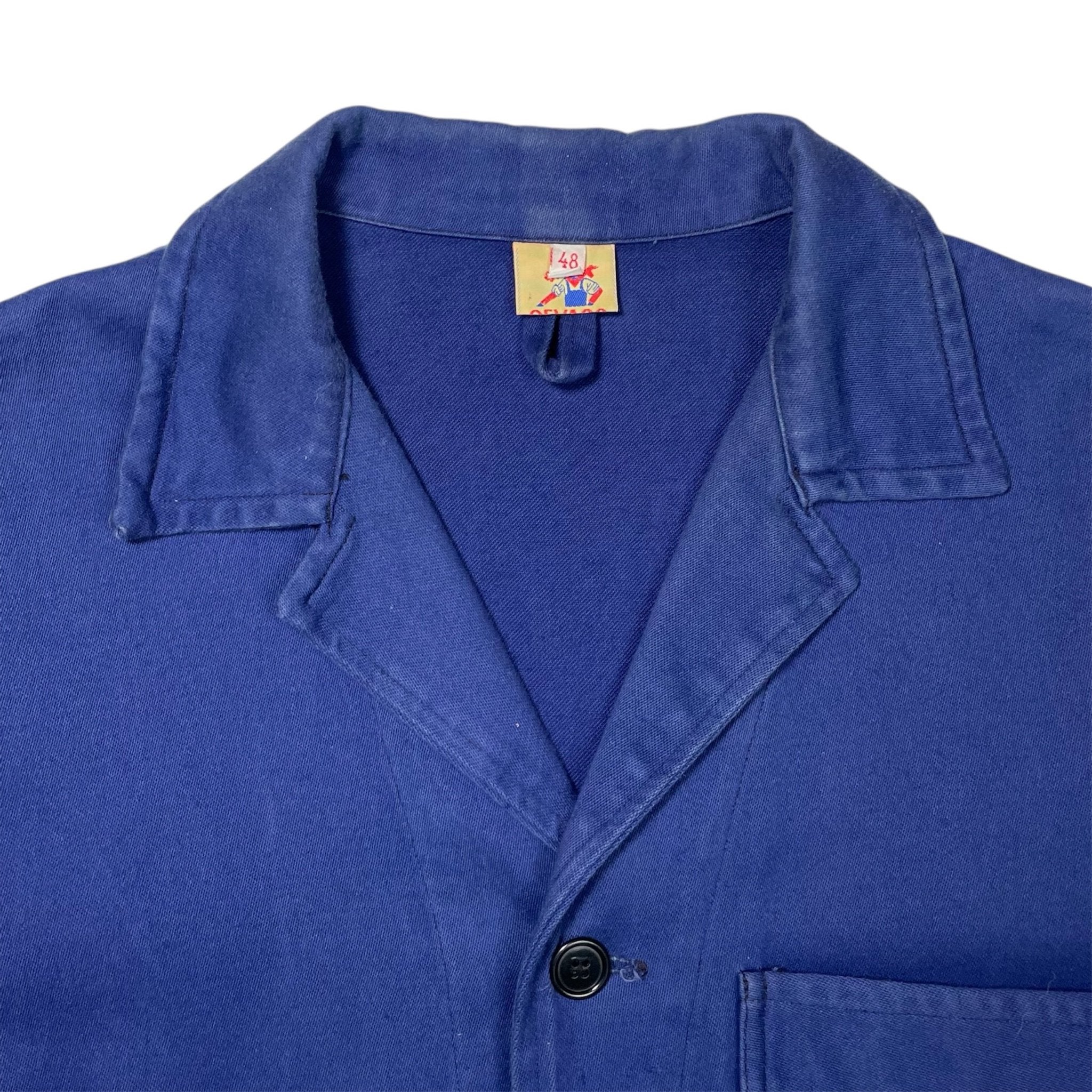 1960s Blue Moleskin Work Jacket by Gevaco - Medium