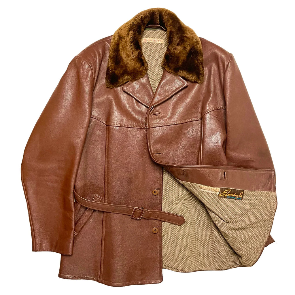 1940s Swedish Oxblood Goatskin Coat – Large