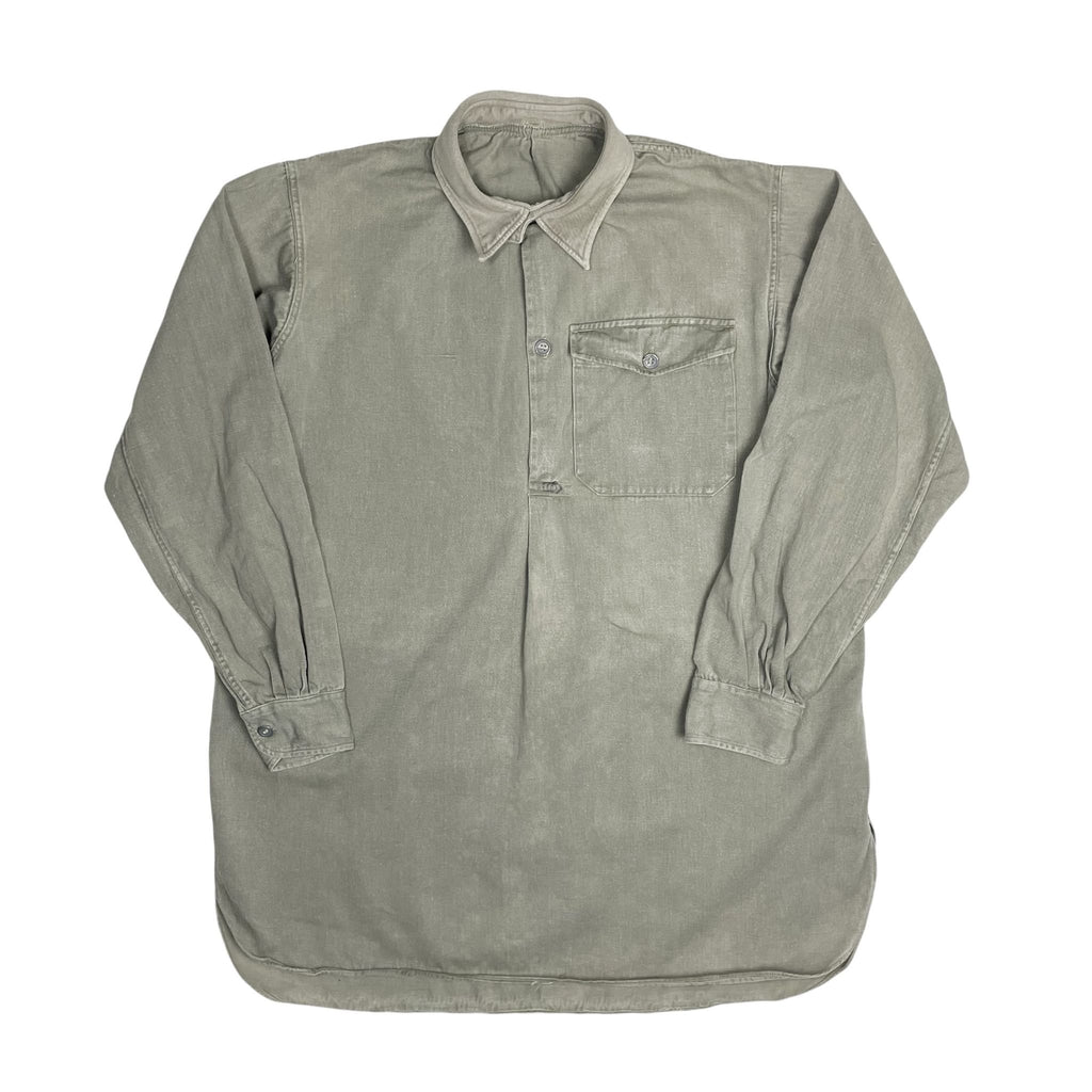 1930s Swedish Army Twill Shirt - Medium
