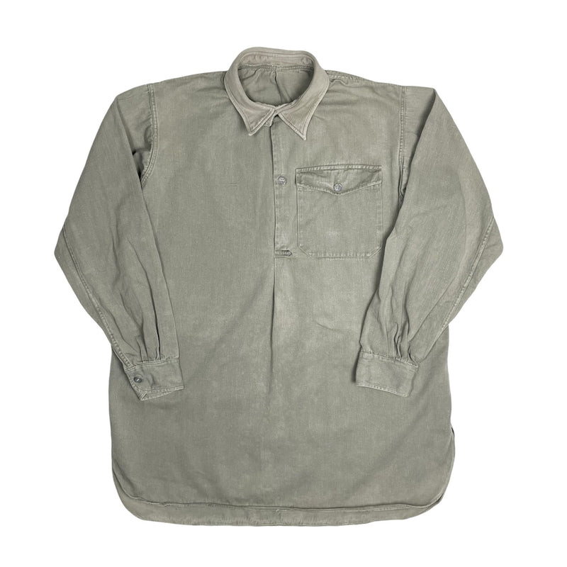 1930s Swedish Army Twill Shirt - Medium