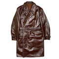 1940s WWII Czech Army Leather Coat - Large