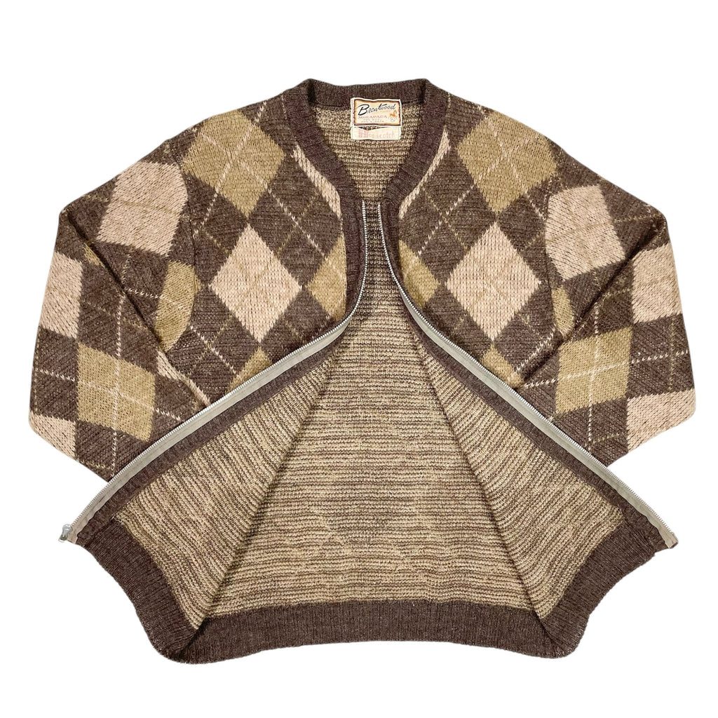 1950s Brentwood Argyle Knit Cardigan - M/L