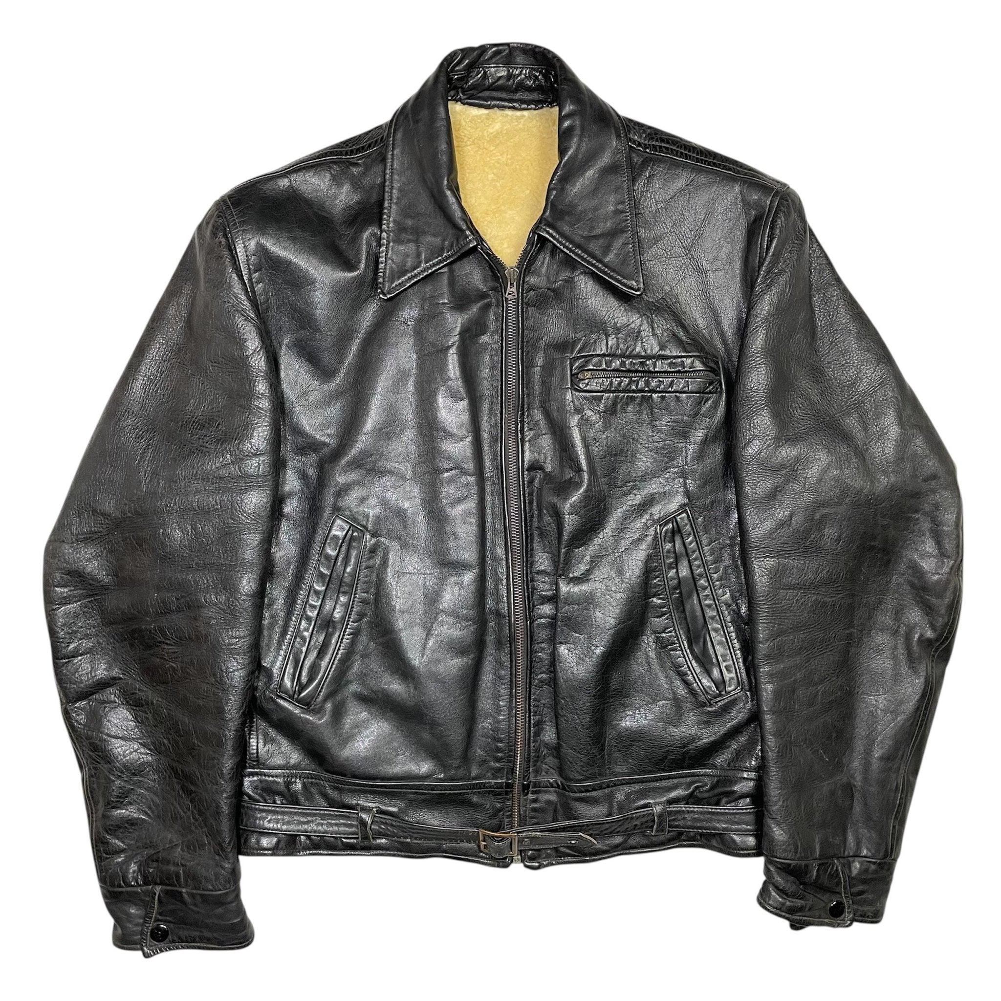 1940s British Shearling Leather Jacket - S/M