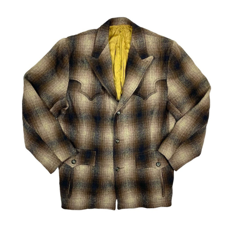 1950s Shadow Plaid Western Pioneer Jacket - Medium