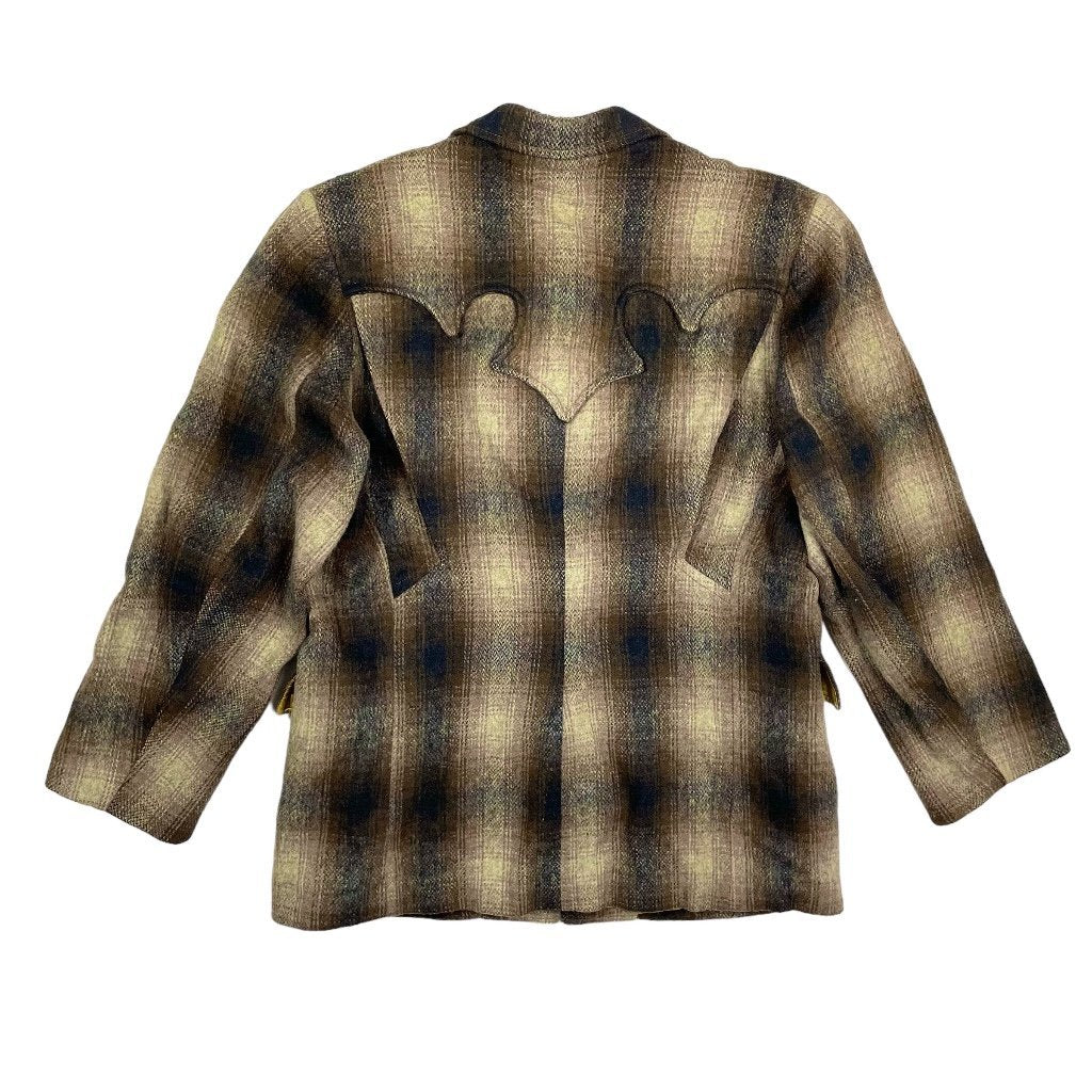1950s Shadow Plaid Western Pioneer Jacket - Medium