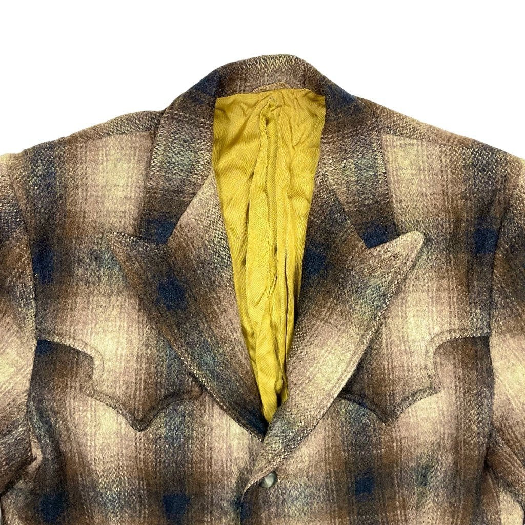 1950s Shadow Plaid Western Pioneer Jacket - Medium