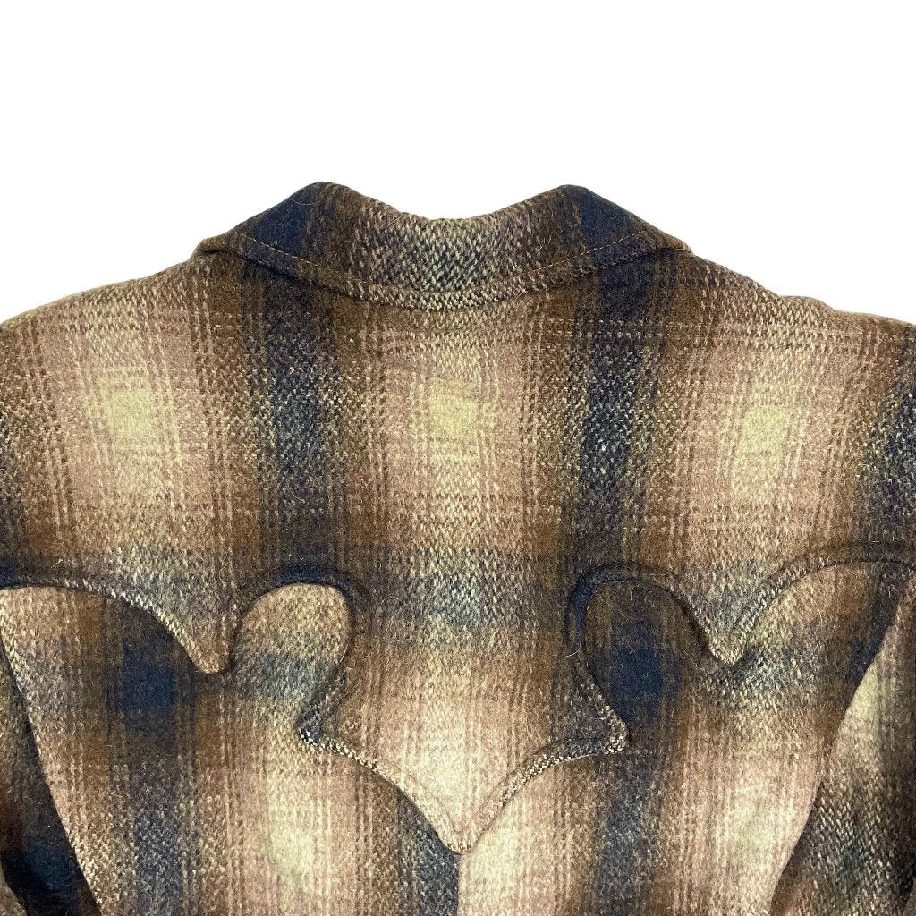 1950s Shadow Plaid Western Pioneer Jacket - Medium