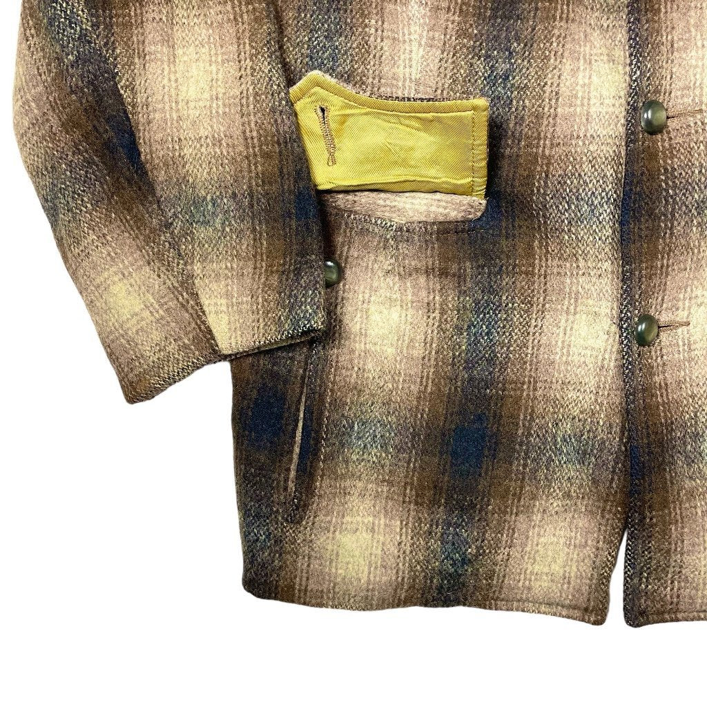 1950s Shadow Plaid Western Pioneer Jacket - Medium