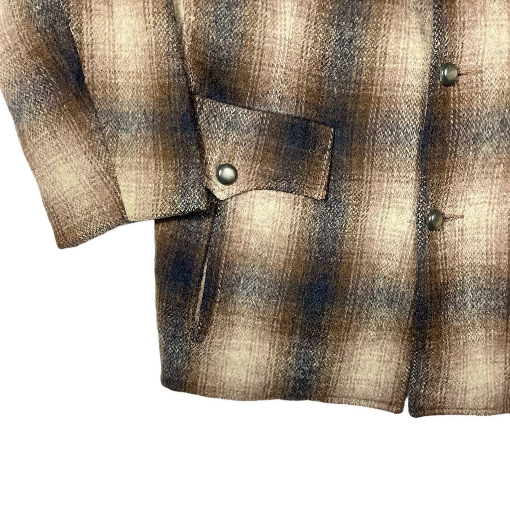 1950s Shadow Plaid Western Pioneer Jacket - Medium