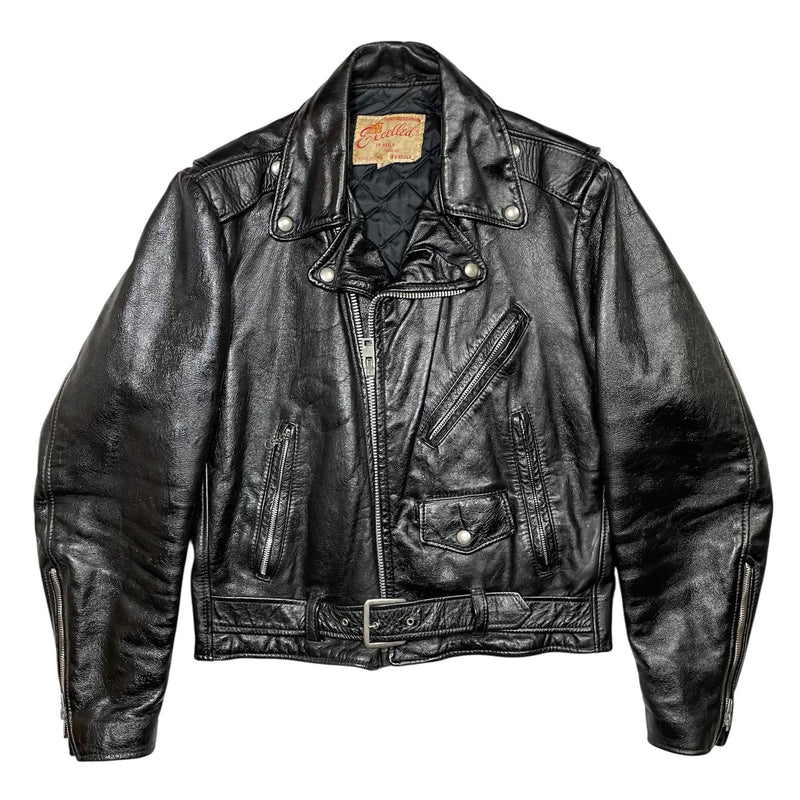 1960s Excelled Biker Leather Jacket - Medium
