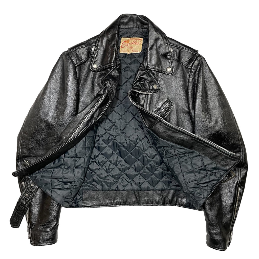 1960s Excelled Biker Leather Jacket - Medium