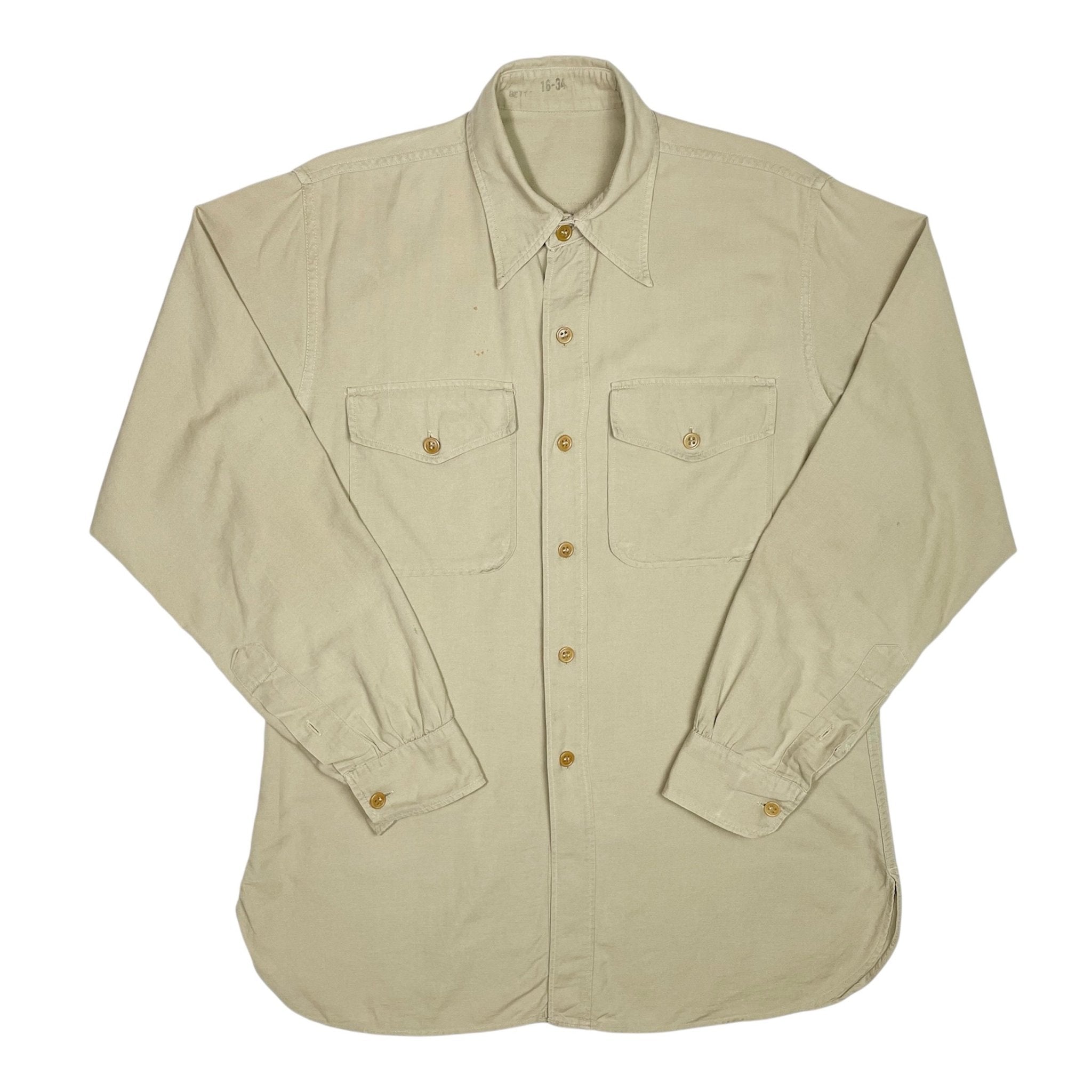 1940s WWII USMC Khaki Shirt - M/L