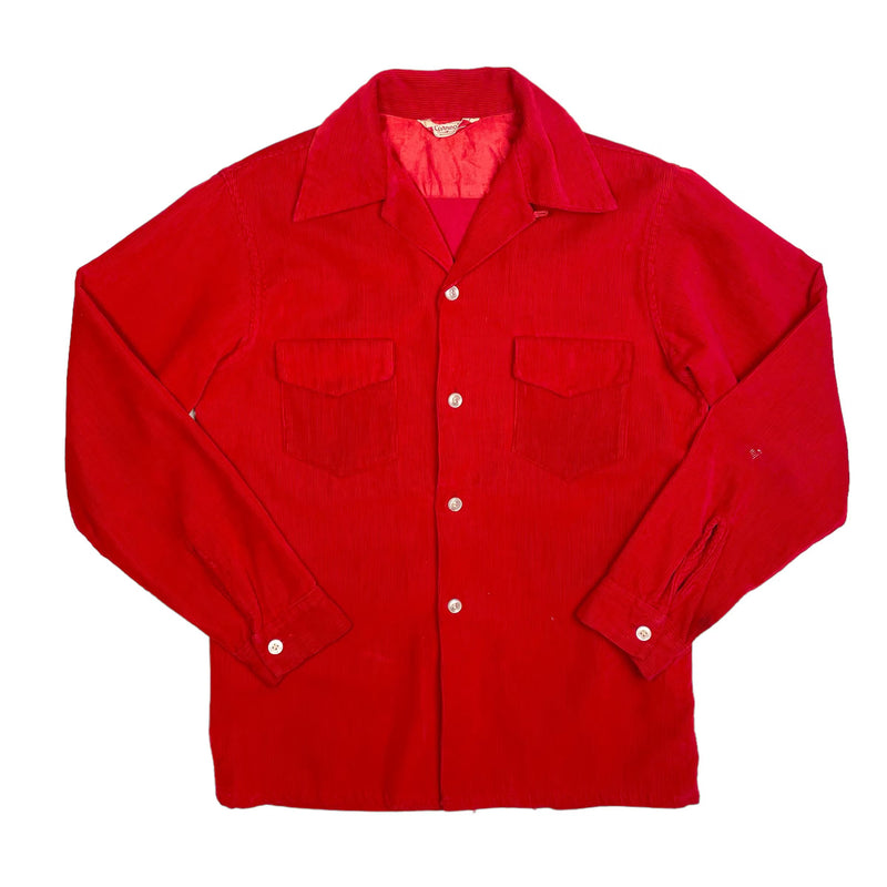 1950s Corduroy Loop Collar Shirt - Small