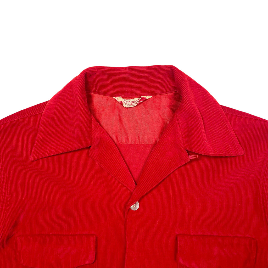 1950s Corduroy Loop Collar Shirt - Small