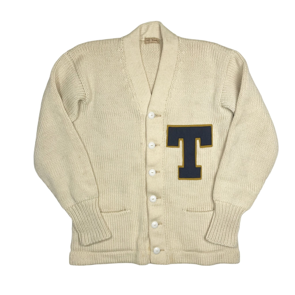 1940s College Letterman Knit Cardigan - M/L