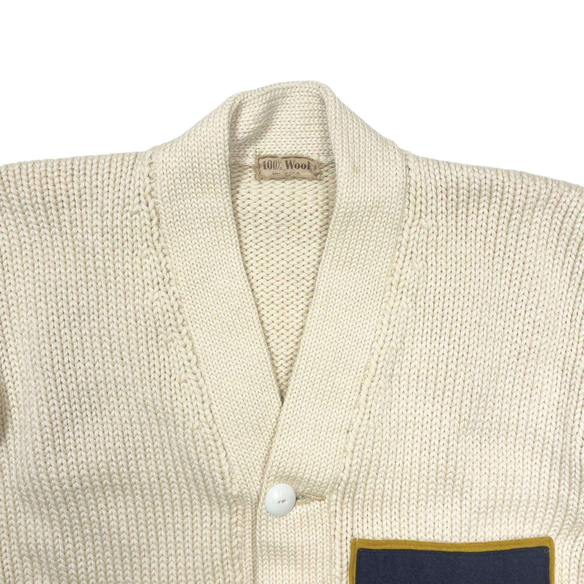 1940s College Letterman Knit Cardigan - M/L