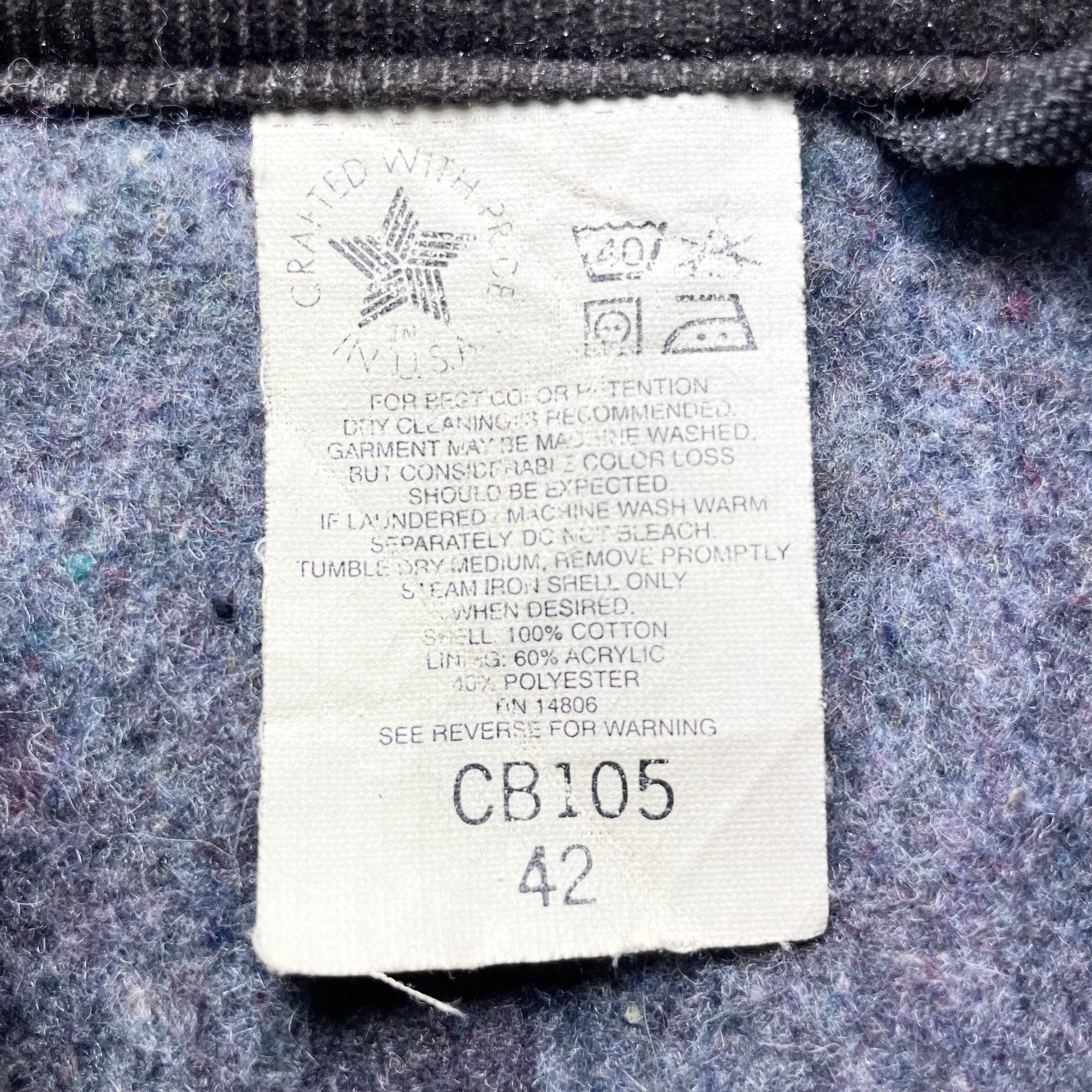 1990s Carhartt CB105 Blanket Lined Chore Jacket - M/L