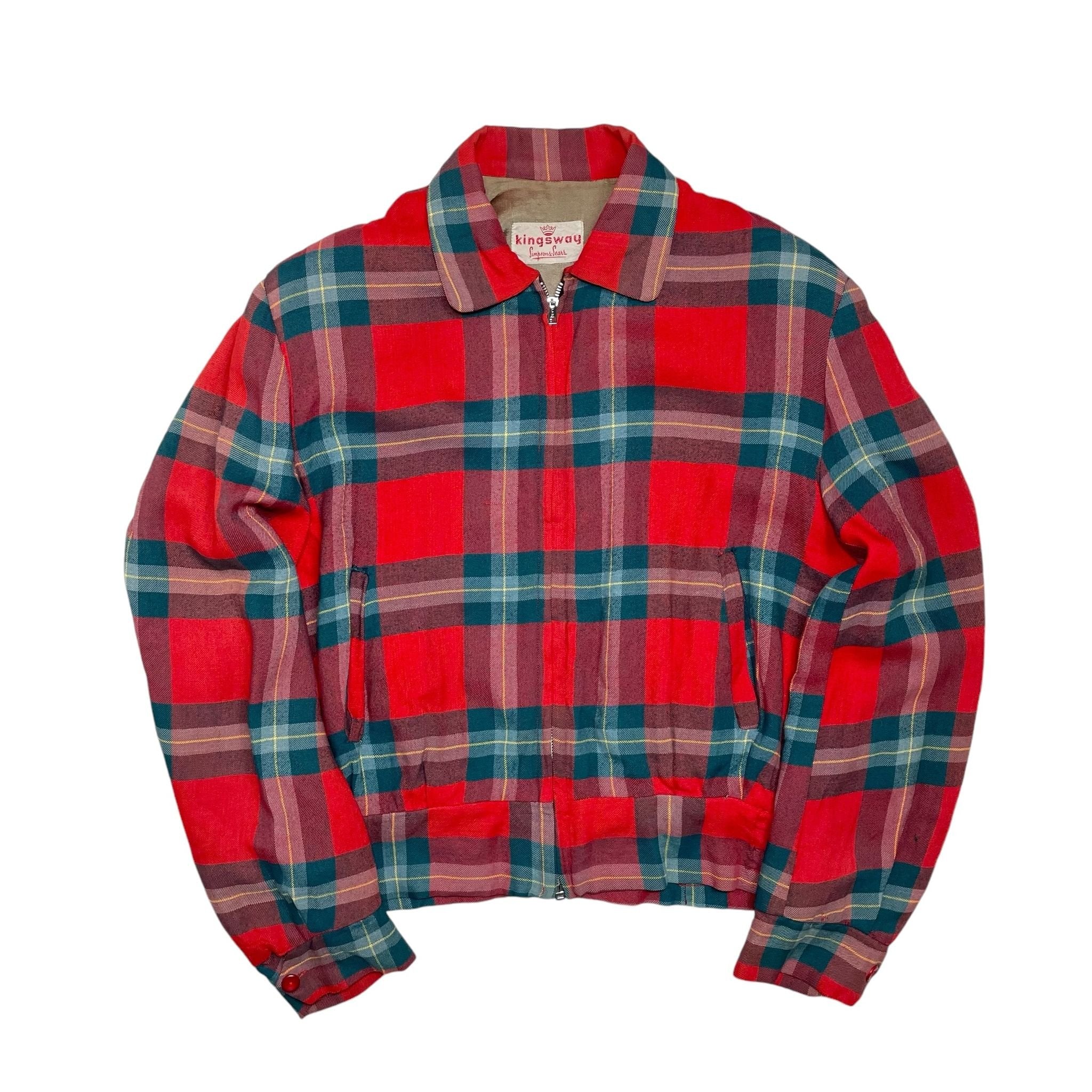 1950s Sears Plaid Ricky Jacket - Medium
