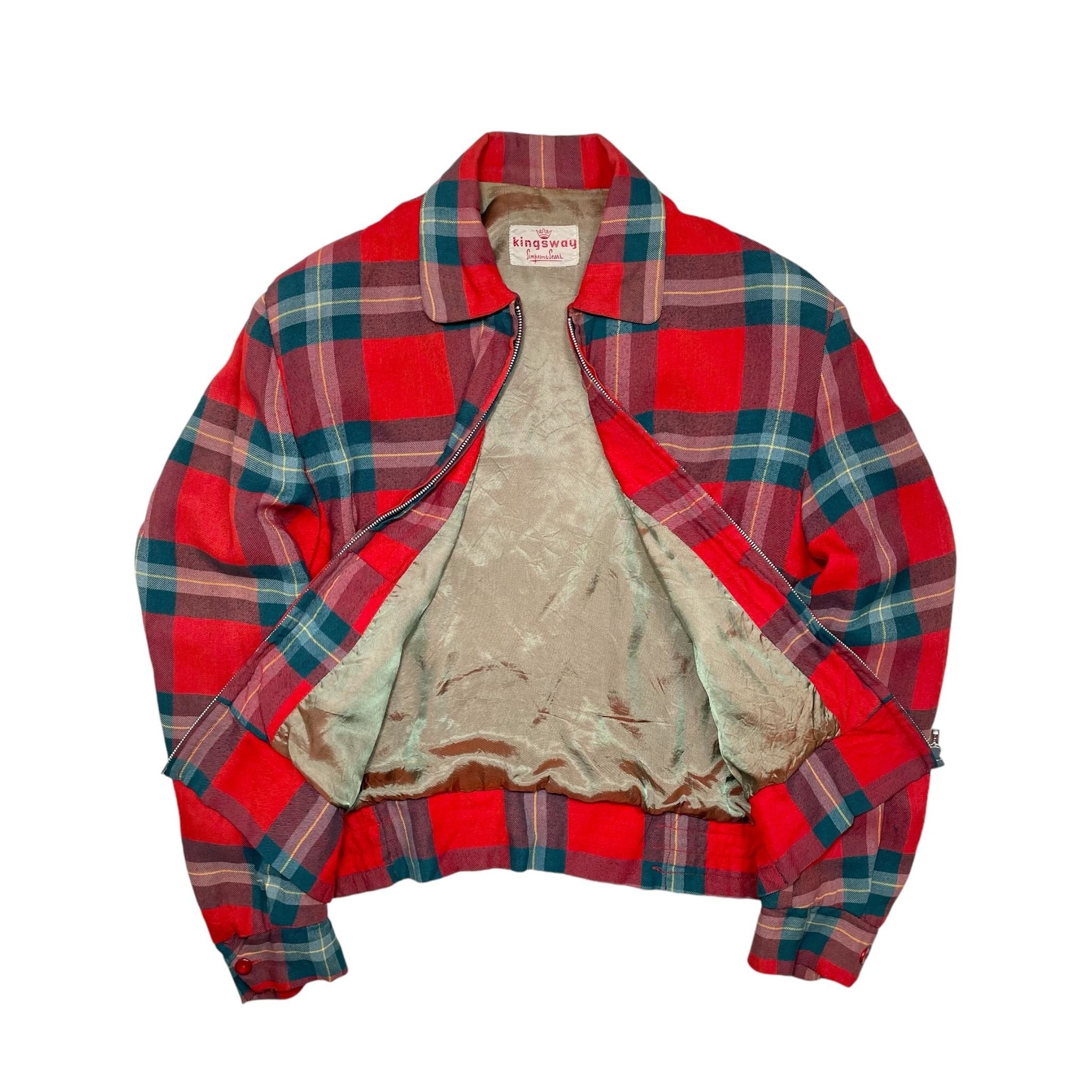 1950s Sears Plaid Ricky Jacket - Medium