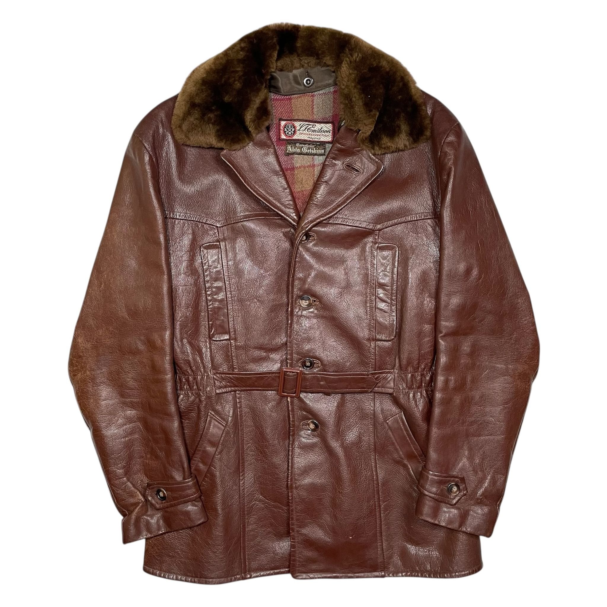 1930s Swedish Goatskin Leather Jacket - Medium