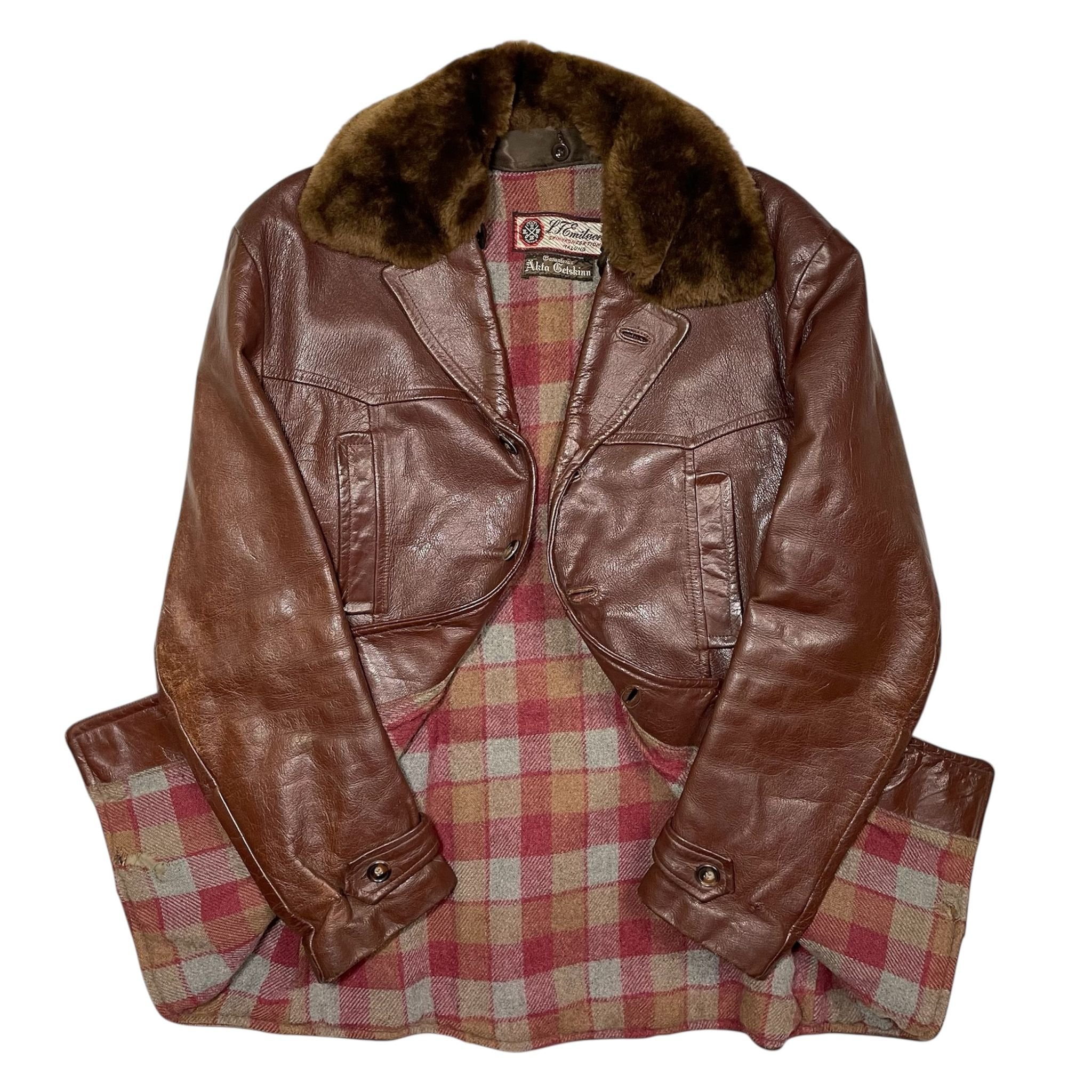 1930s Swedish Goatskin Leather Jacket - Medium