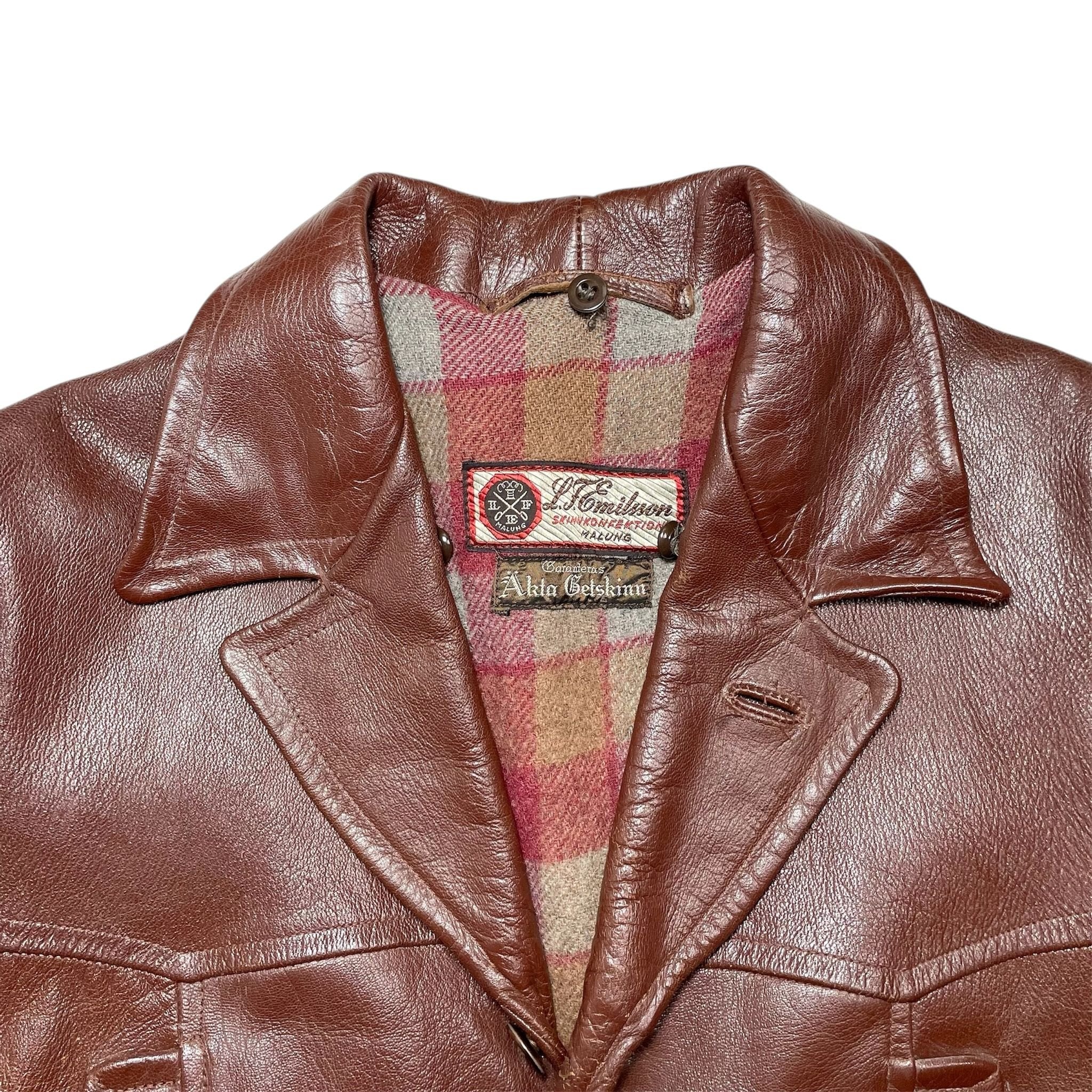1930s Swedish Goatskin Leather Jacket - Medium