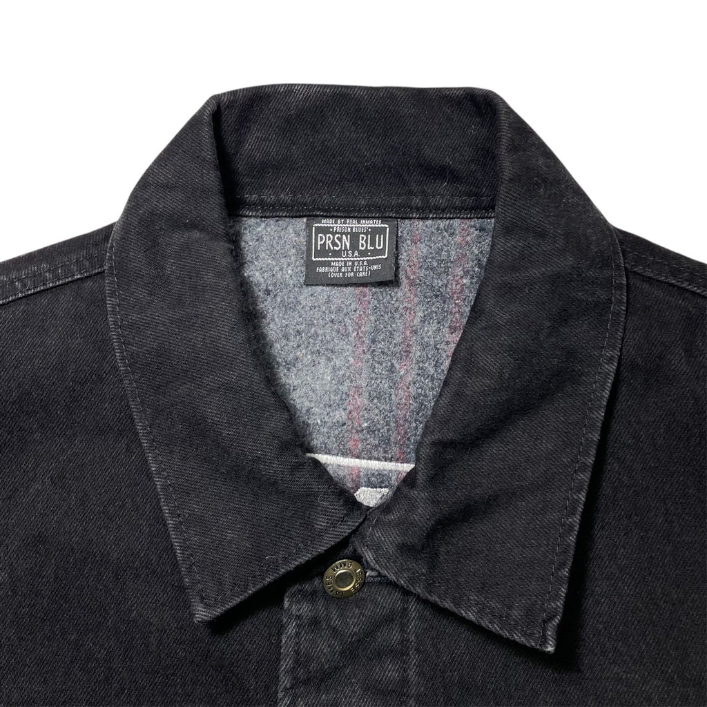 1990s West Coast Choppers Black Denim Chore Jacket - Large