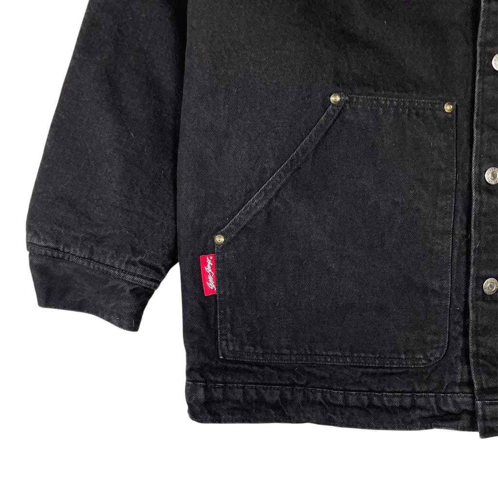 1990s West Coast Choppers Black Denim Chore Jacket - Large