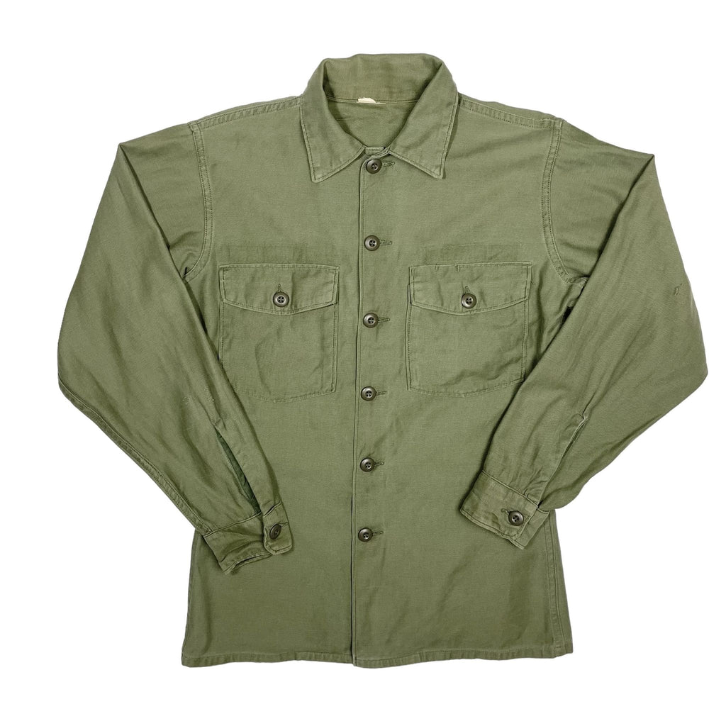 1960s US Army Vietnam War Embroidery Fatigue Shirt - Medium