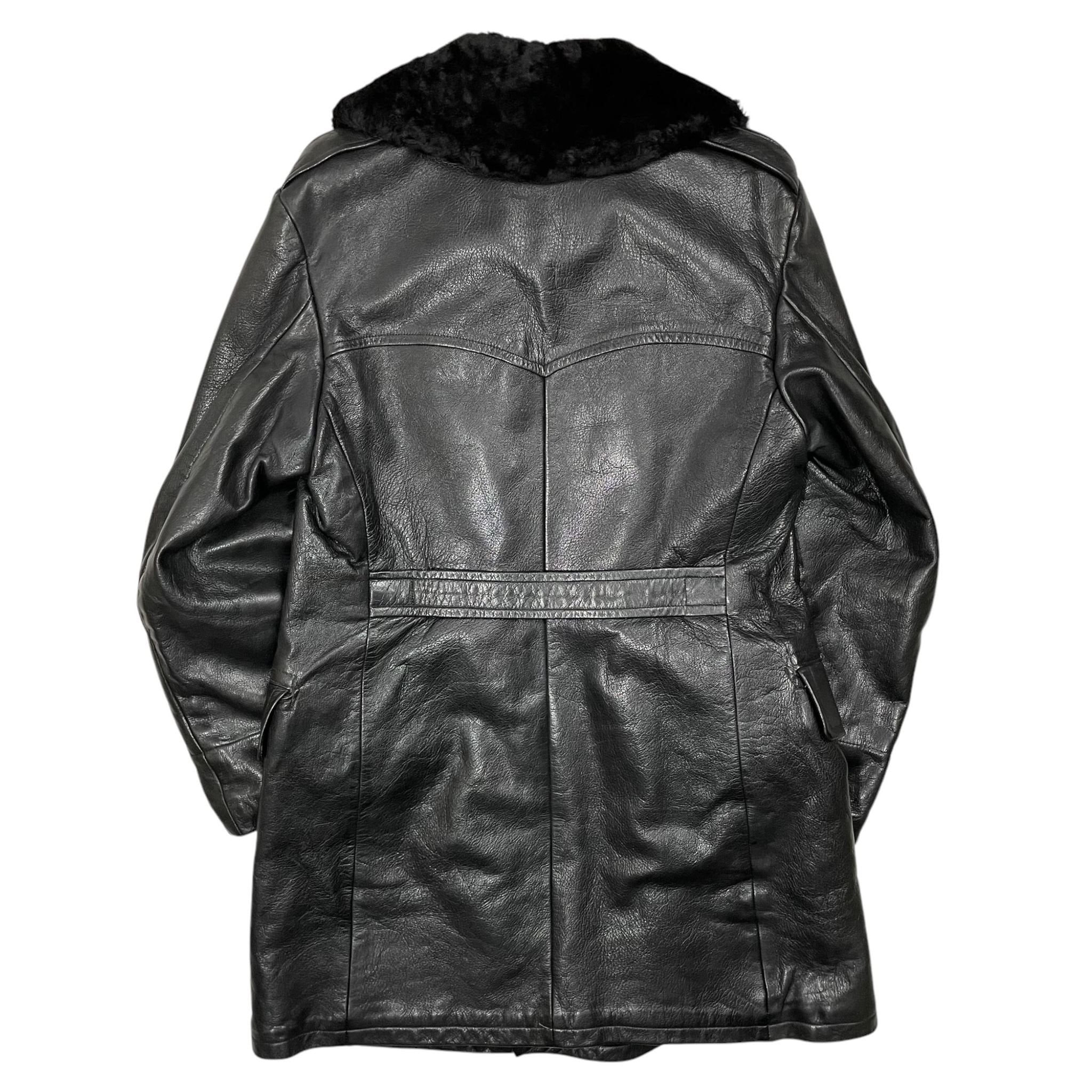 1940s Swedish Army Horsehide Leather Coat - M/L