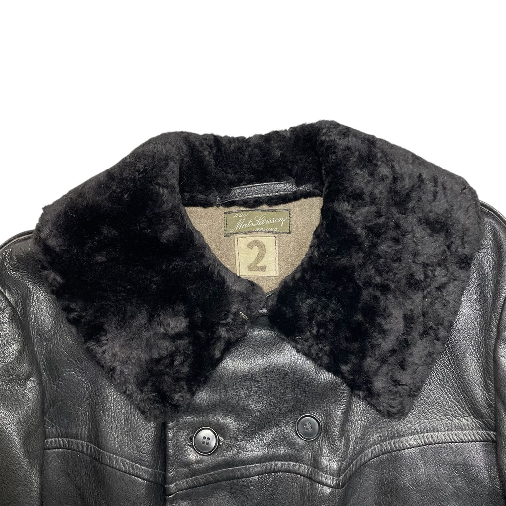 1940s Swedish Army Horsehide Leather Coat - M/L